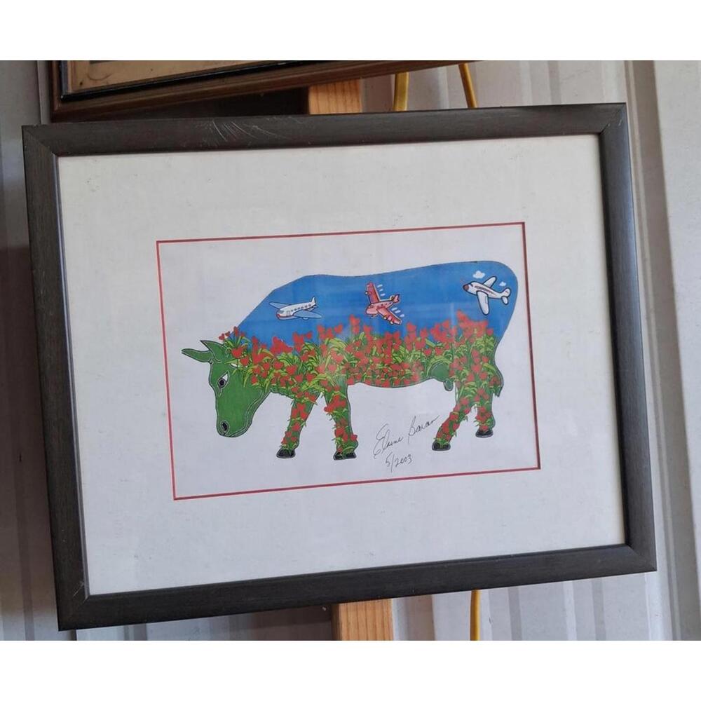 Framed Fantasy Cow Print Art